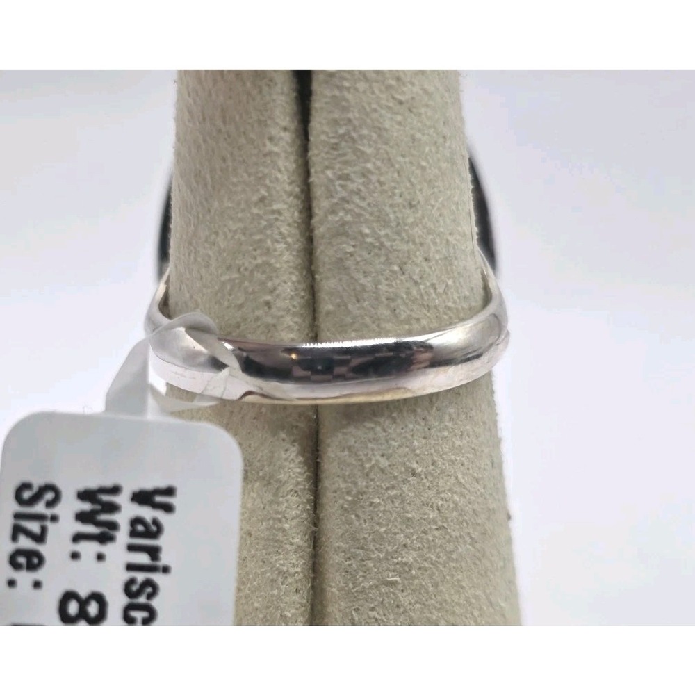 Genuine Green Variscite Oval Ring Size 6.5 Sterling Silver Bezel Set NWT - Picture 4 of 10